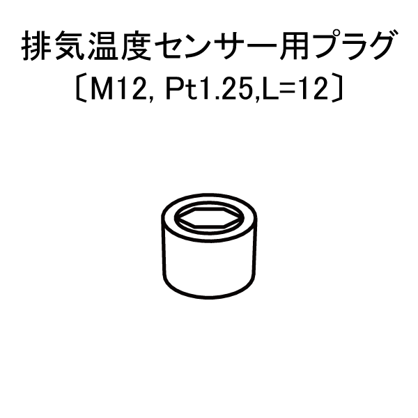 ｷｬﾀﾗｲｻﾞｰ排気温度ｾﾝｻｰ用ﾌﾟﾗｸﾞ（M12,Pt1.25,L=12）